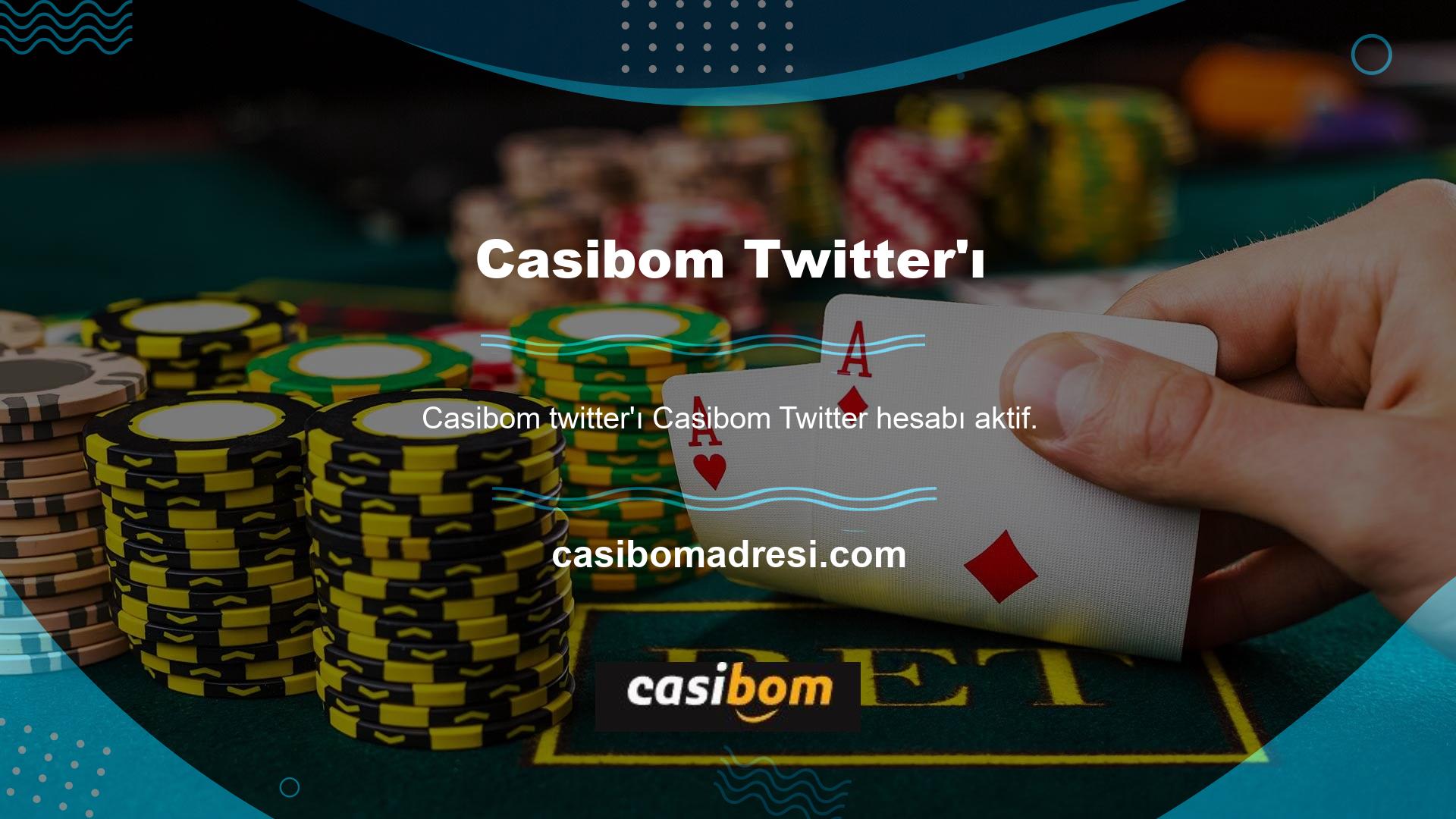 Casibom resmi sosyal medya hesabını Twitter üzerinden takip ederek sitedeki tüm gelişmeleri takip edebilirsiniz